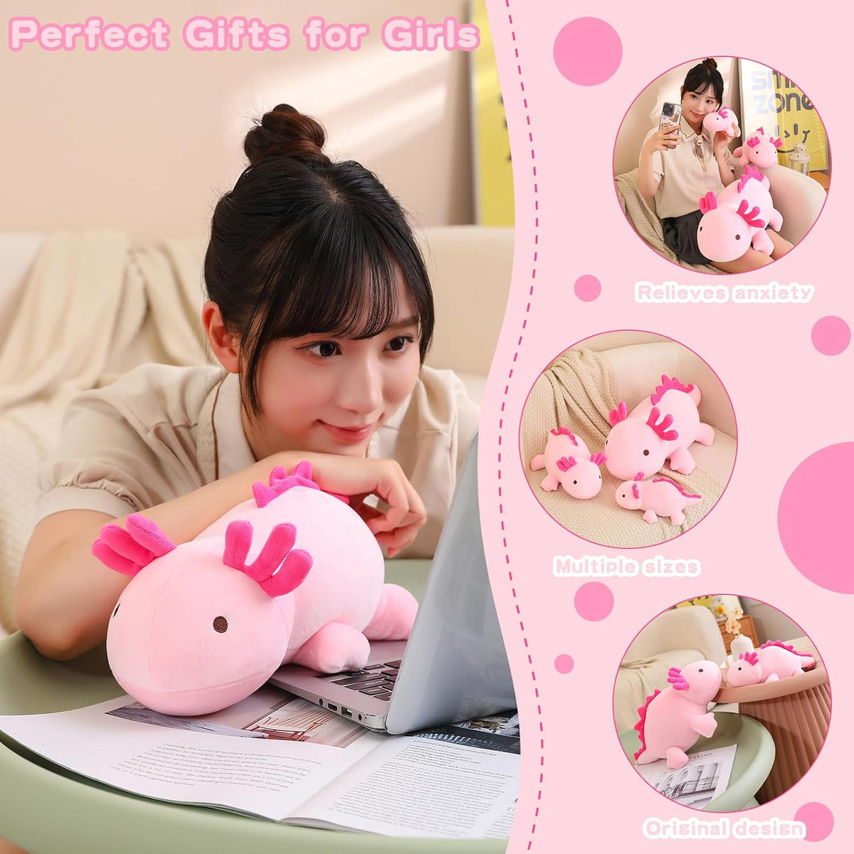 Axolotl weighted axolotl plush toy