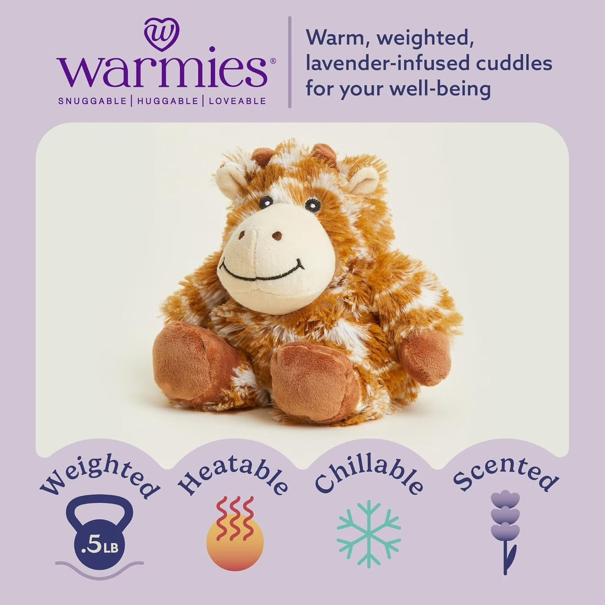 Junior 9” Giraffe Stuffed Animal, Microwavable Heated Plushies and Weighted Soft Plush Toys