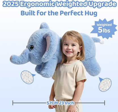 Weighted Stuffed Animals Elephant Plush, Heatable Coolable, 2-5Lbs