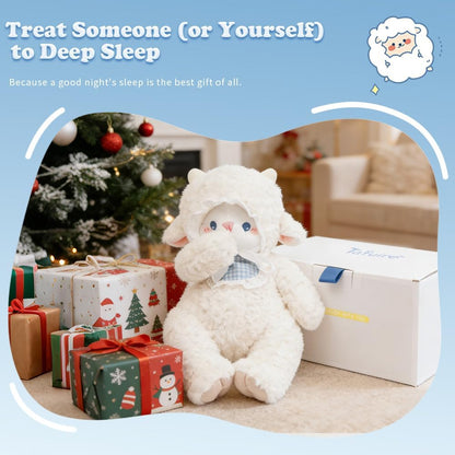 Lamb Stuffed Animals White Lamb 14.6 Inches Sheep Plush with Blue Eyes, Soft Baby Gift for Kids Girls Women Birthday.