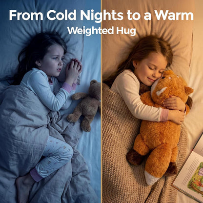Weighted Stuffed Animals Fox Plush, Heatable Coolable, 2-5Lbs, 23In