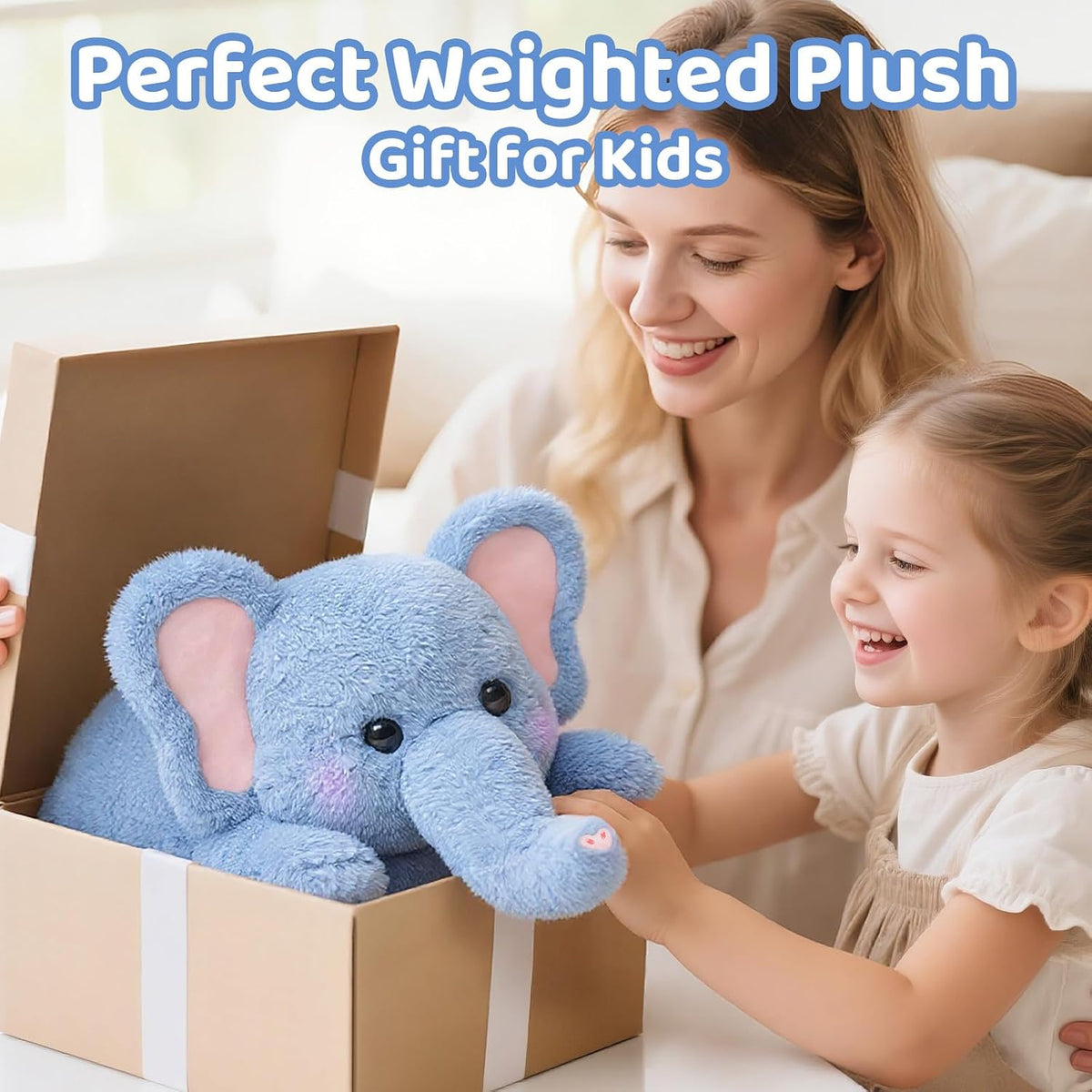Weighted Stuffed Animals Elephant Plush, Heatable Coolable, 2-5Lbs