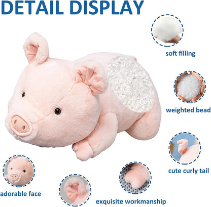 Poppy weighted pig plush toy