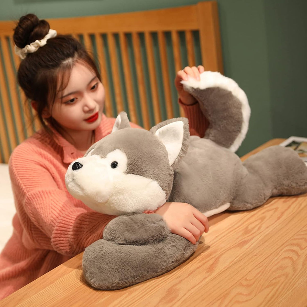 Husky weighted husky plush toy