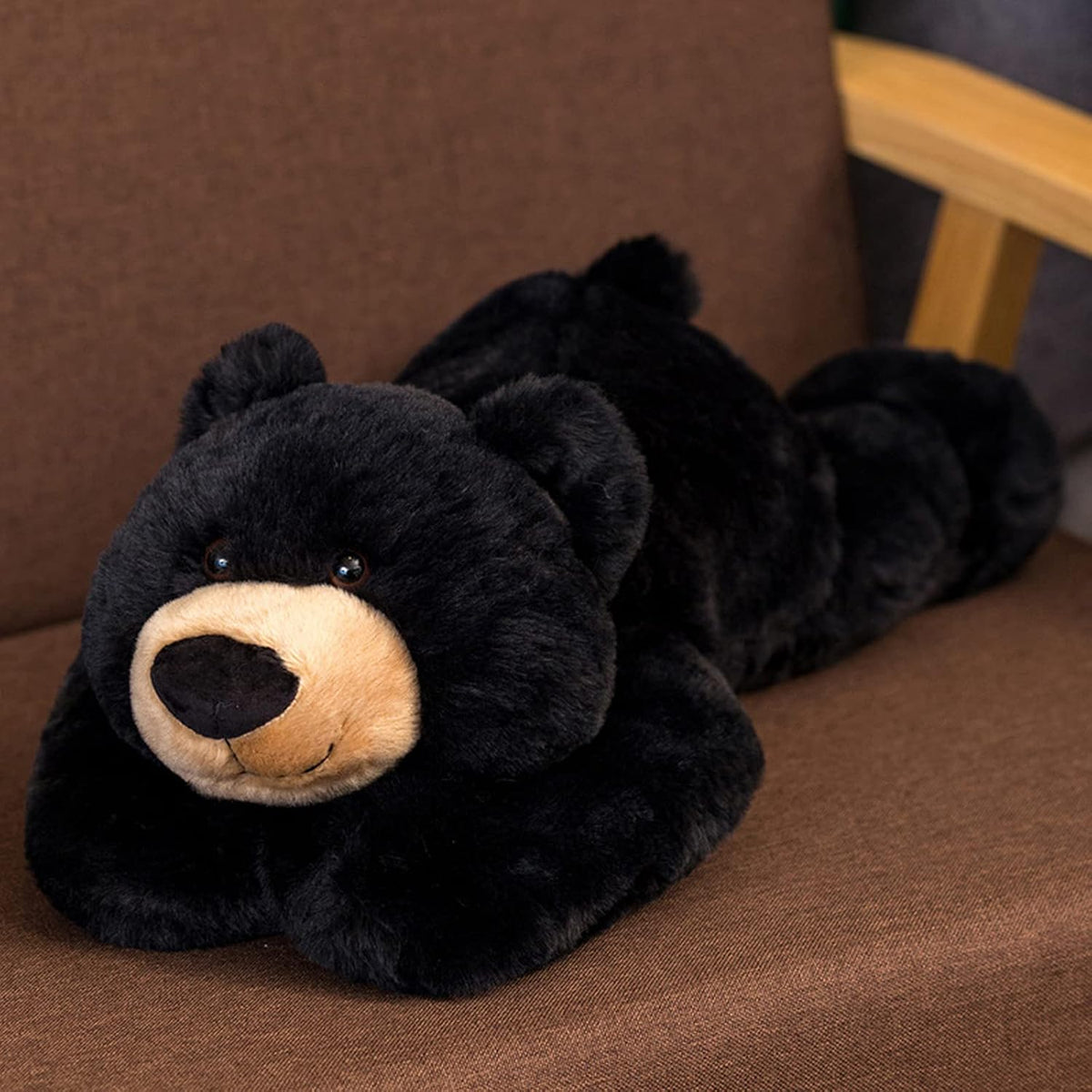 Weighted Stuffed Animals, 29.5" 6.2Lbs Weighted Bear Stuffed Animal Toy Cute Black Bear Plush Pillow Weighted Plush Animals Toy