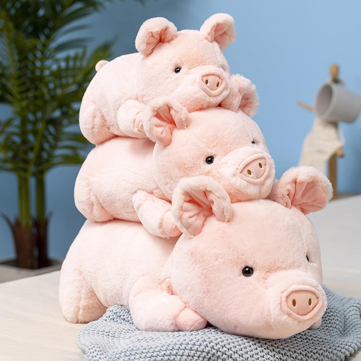 Poppy weighted pig plush toy