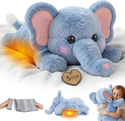 Weighted Stuffed Animals Elephant Plush, Heatable Coolable, 2-5Lbs