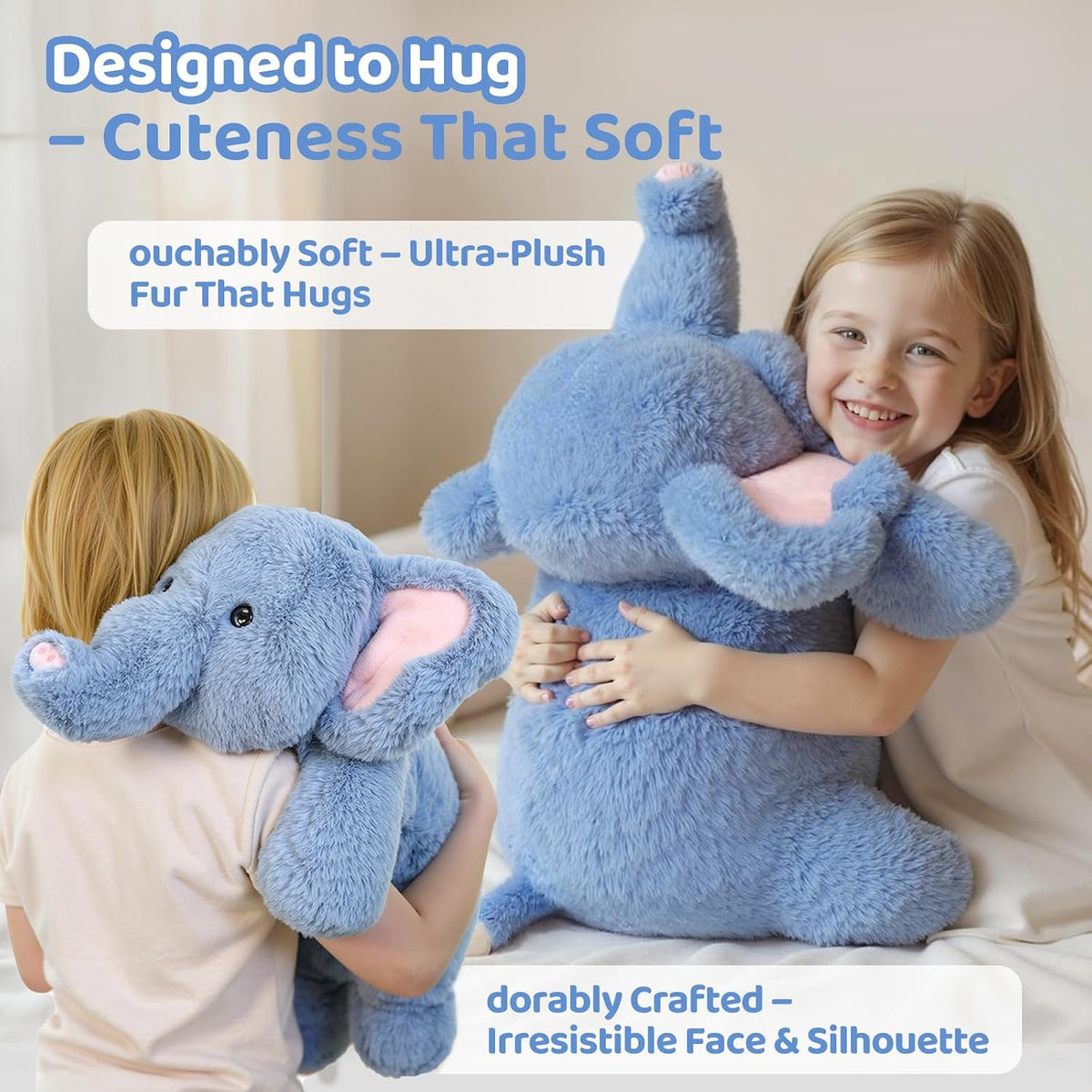 Weighted Stuffed Animals Elephant Plush, Heatable Coolable, 2-5Lbs