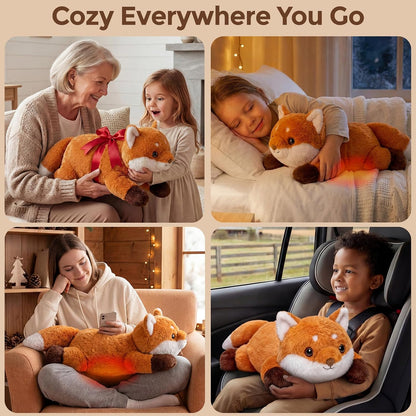 Weighted Stuffed Animals Fox Plush, Heatable Coolable, 2-5Lbs, 23In