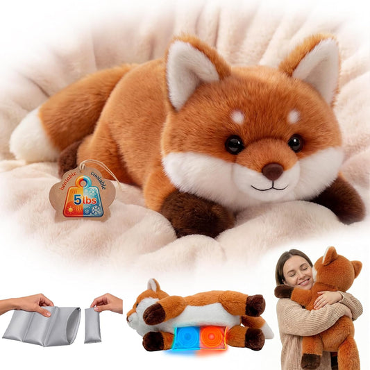 Weighted Stuffed Animals Fox Plush, Heatable Coolable, 2-5Lbs, 23In