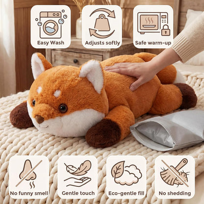 Weighted Stuffed Animals Fox Plush, Heatable Coolable, 2-5Lbs, 23In