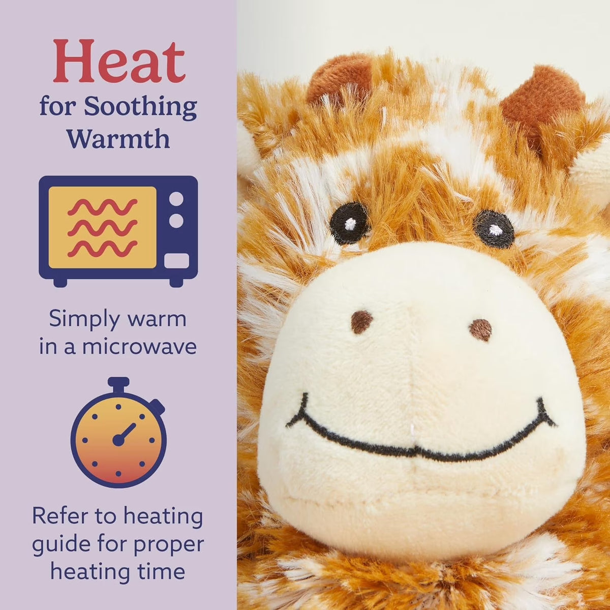 Junior 9” Giraffe Stuffed Animal, Microwavable Heated Plushies and Weighted Soft Plush Toys